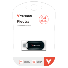 VERBATIM 30224  Plectra USB-C Flash Drive Black 64GB