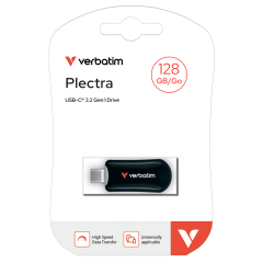 VERBATIM 30225  Plectra USB-C Flash Drive Black 128GB