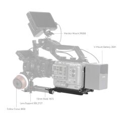 SmallRig 4323 Sony FX6 Canon C70 Sinema Kameraları için  V-Mount Pil Montaj Plakası Kiti