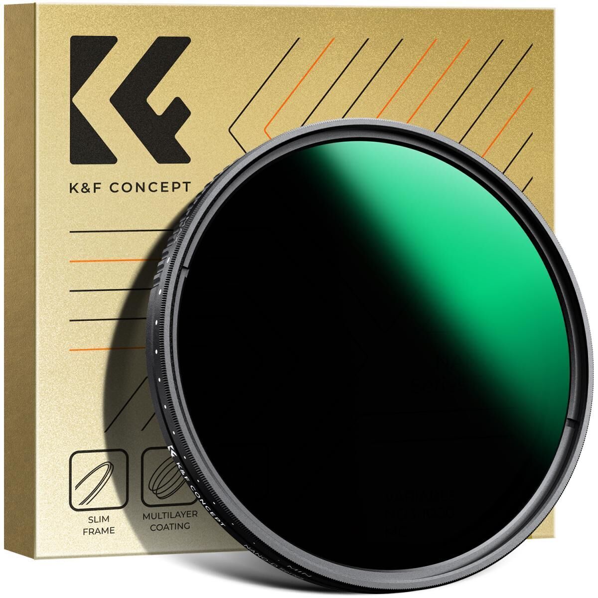 K&F Concept 82mm NANO-D SERIES (1.5-10 Stop) ND3-ND1000 Filtre