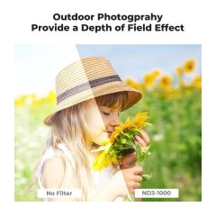 K&F Concept 82mm NANO-D SERIES (1.5-10 Stop) ND3-ND1000 Filtre