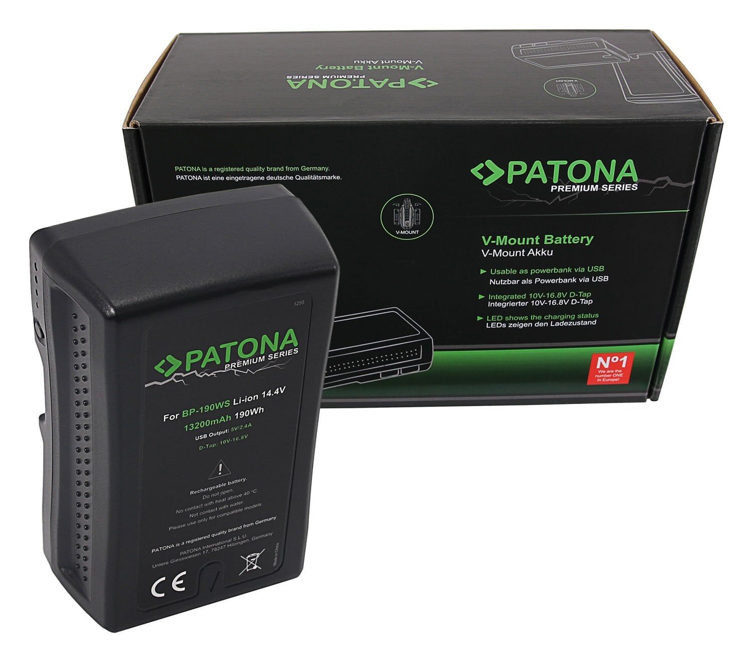 PATONA 1255 PREMİUM BATTERY V-MOUNT 190WH