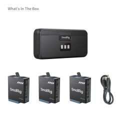 SmallRig 4565 Kamera Pili ve Şarj Seti (GoPro 9/10/11/12 İçin)