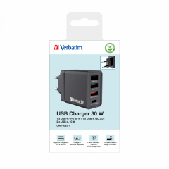 VERBATIM 49700 CHR-30EU1 USB-CHARGER 30W BLACK