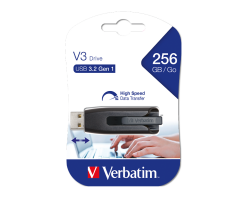 VERBATIM 49168 - 256GB STORE 'N' GO V3 USB 3.2 GEN 1 DRIVE