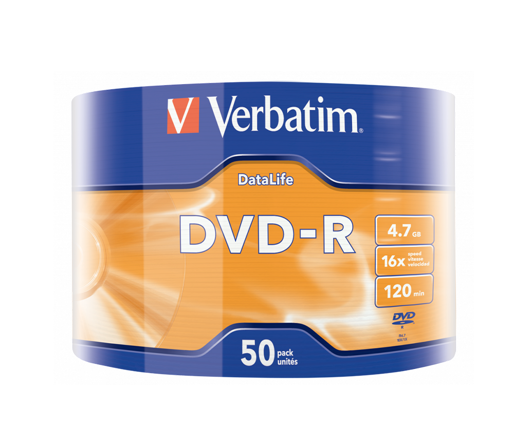 VERBATIM 43791 - DVD-R DATALIFE 16X 4.7 GB 50 PACK