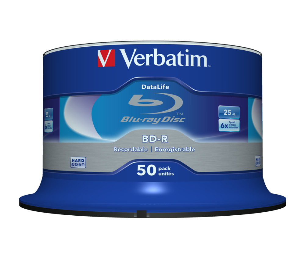 VERBATIM 43838 - BD-R SL SATALIFE 25GB 6X 50 PACK