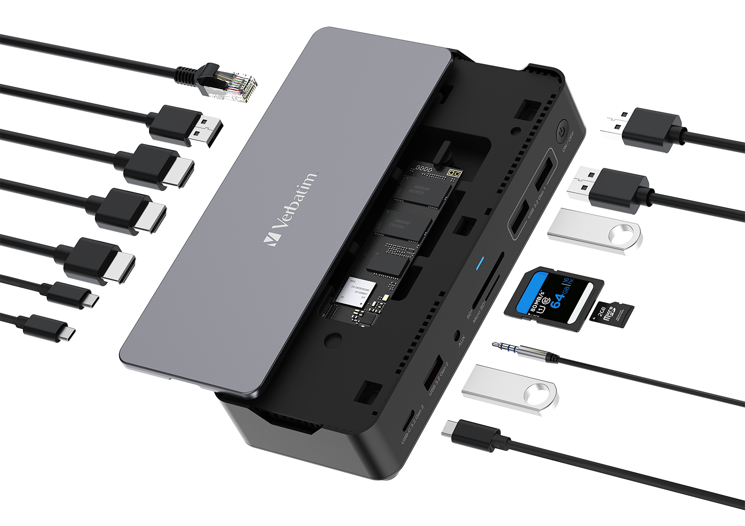 VERBATIM 32174 - USB-C DOCK 15P with SSD Slot CS-15SSD
