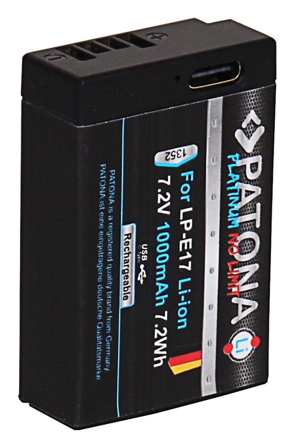 PATONA 1352 Platinum Battery with USB-C Input f. Canon LP-E17