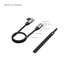 SmallRig 4790 USB-C (Düz) - USB-C (Açılı) Veri Kablosu (35 cm)