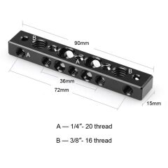 SmallRig 1091 Baseplate Barı 1/4 İnç ve 3/8 İnç Vida Deliği