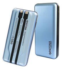 Patona Premium Powerbank Stark 1.0 PD65W 20000mAh USB-C - Lightning 2 Entegre Şarj Kablosu ile