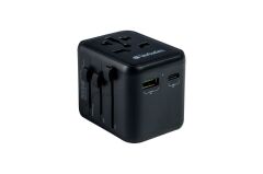 VERBATIM 49544 - UTA-02 UNIVERSAL TRAVEL ADAPTER PD20W / QC / 1xUSB / 1xType-C
