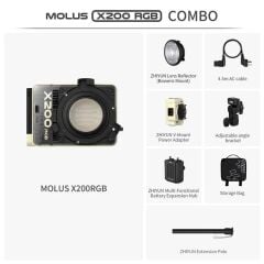 Zhiyun Molus X200 RGB Combo Paket 200W COB Taşınabilir LED Video Işığı- Bej