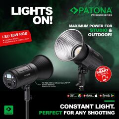 PATONA Premium LED 80W RGB Fotoğraf ve Video Işığı