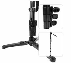 KINGJOY MP208F Monopod + VT-1510 Video Kamera Tripod Başlığı + M3 360° Dönebilen Monopod Tabanı