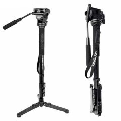 KINGJOY MP208F Monopod + VT-1510 Video Kamera Tripod Başlığı + M3 360° Dönebilen Monopod Tabanı