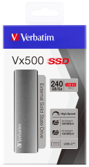 VERBATIM 47442 - 240GB VX500 USB 3.2 GEN 2 EXTERNAL SSD (Okuma 500MB/sn. - Yazma 430MB/sn.)