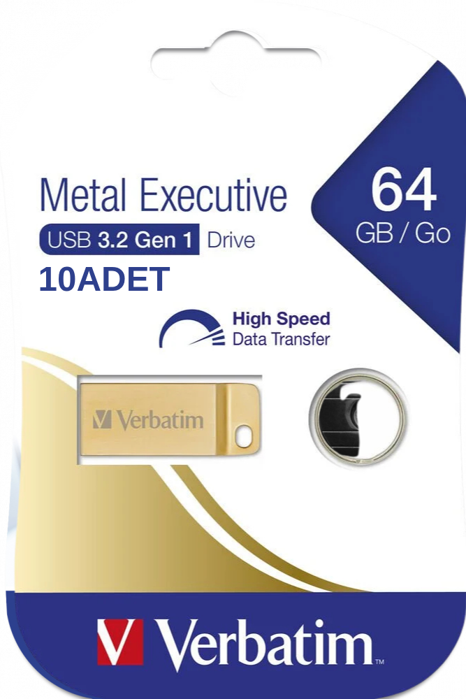 VERBATIM 99106 - 64GB METAL EXECUTIVE USB 3.2 GEN 1 GOLD 10 ADET