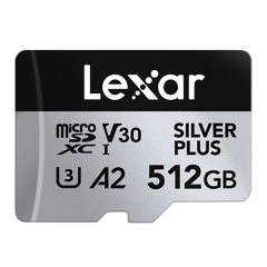 Lexar 512GB UHS-I microSDXC V30 4K Silver Plus Professional Hafıza Kartı