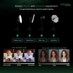 PATONA COB-200 Watt Bi Color İki'li Kit LED Video Işığı