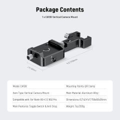 NEEWER CA108 DJI Ronin RS2 / RS3 / RS4 için Dikey  Hızlı Değiştirme Plakası