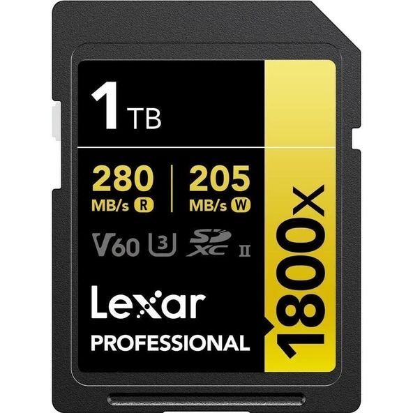 Lexar 1TB Professional 1800x UHS-II SDXC V60 Hafıza Kartı