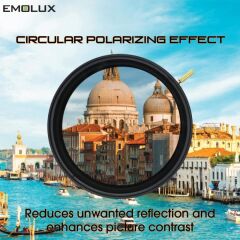Emolux 82mm 2 in 1 Variable ND 2-400 + Circular Polarize Filtre