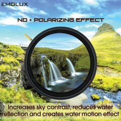 Emolux 82mm 2 in 1 Variable ND 2-400 + Circular Polarize Filtre